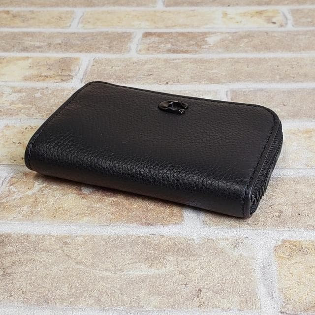 未使用 コーチ ☆ ペブルレザー Lジップ キーケース ブラック COACH