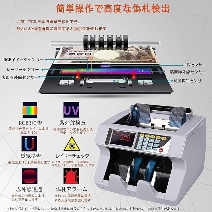 卓上型 紙幣計数機 マネーカウンター 日本語表記