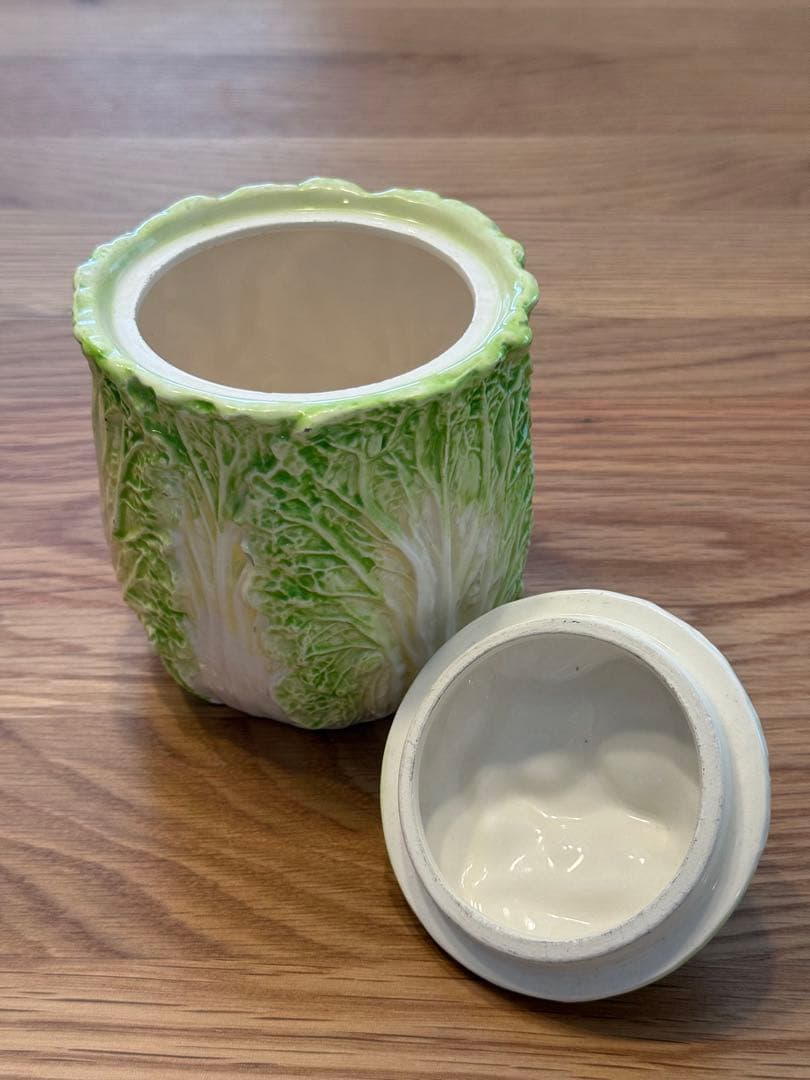 ヴィンテージ★白菜★レタス★陶器製★キャニスター★保存容器★オブジェ★小物入れ