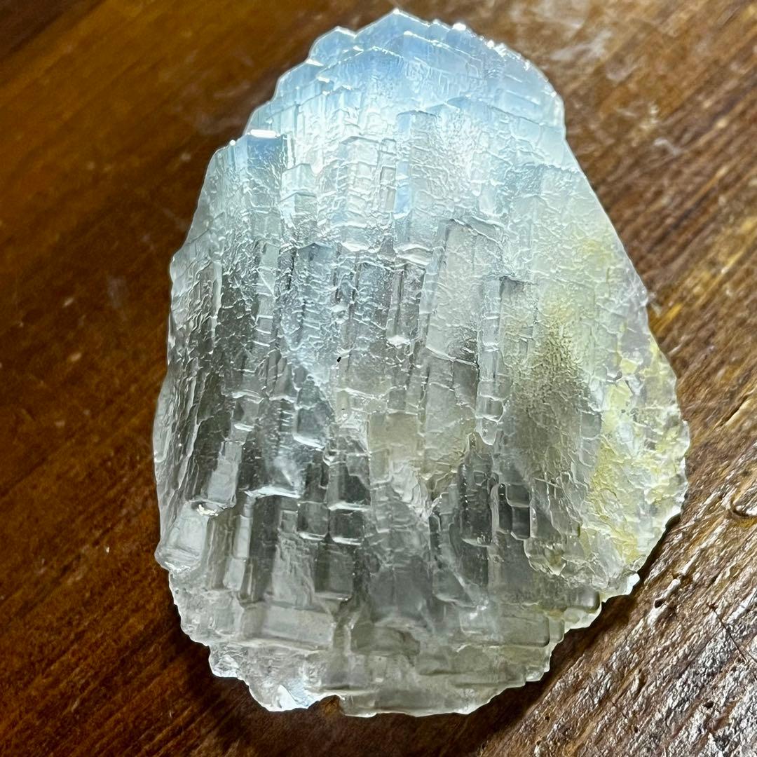 美品 フローライト ライトブルー 372.4ct 幾何学模様 蛍石 原石 鑑賞石
