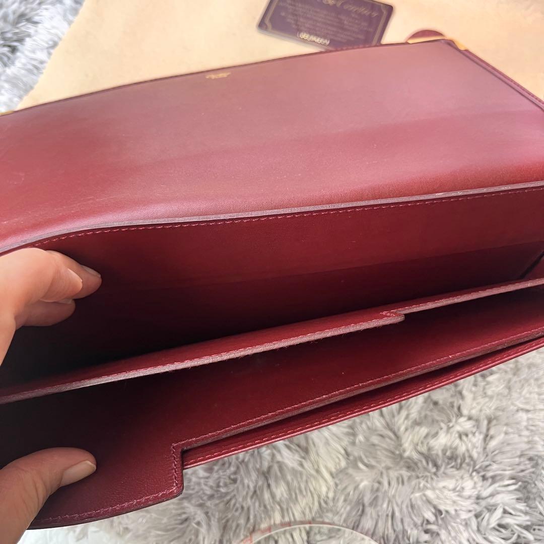 極美品✨カルティエ　クラッチバッグ　28センチ　マストライン　レザーバッグ