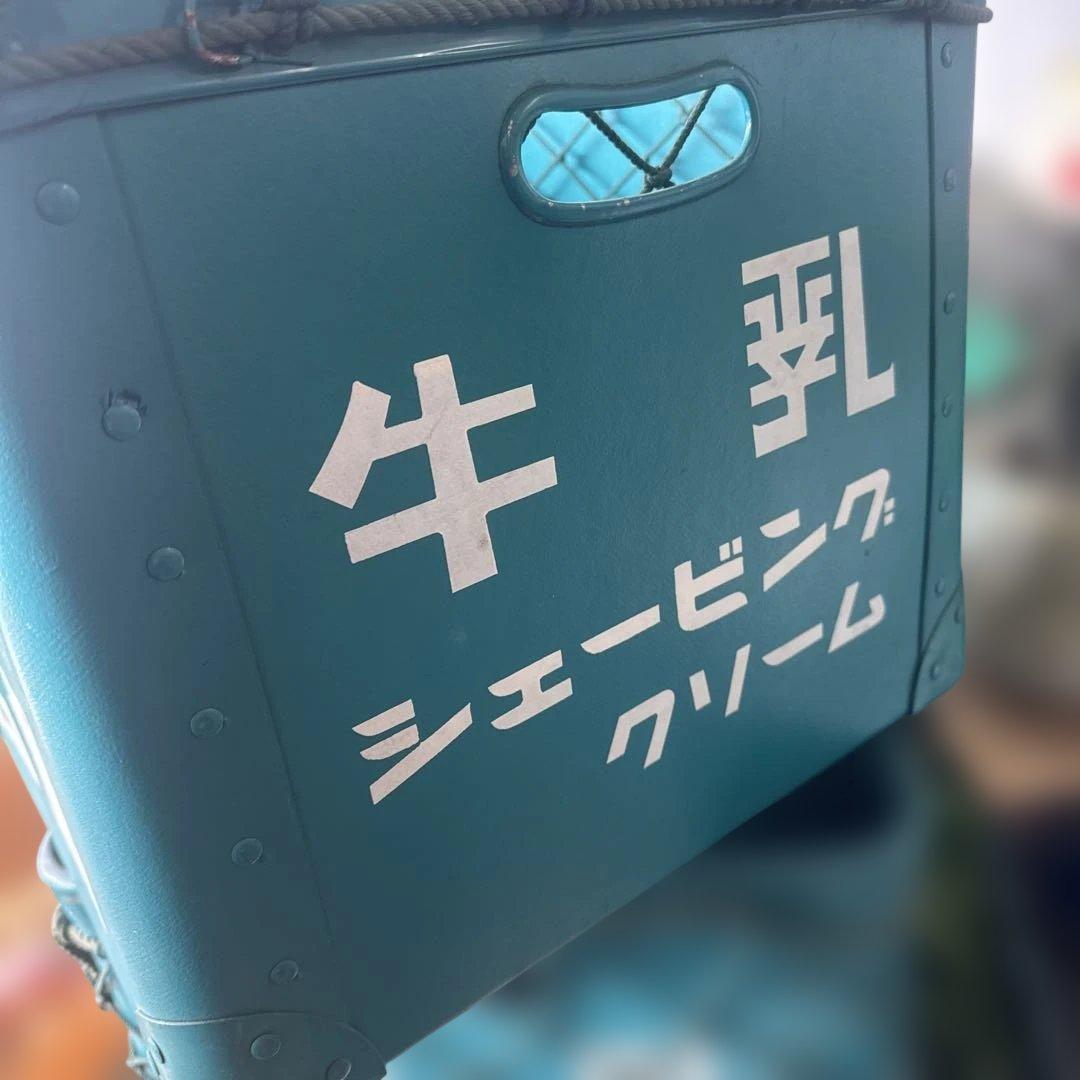 牛乳石鹸 ボテ箱 COW BRAND 網付き 収納箱 昭和レトロ　アンティーク