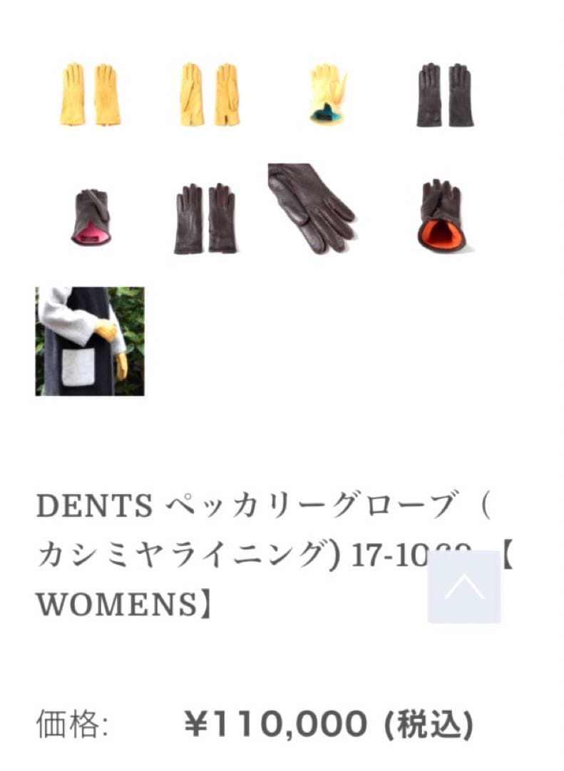デンツＤＥＮＴＳ定価１２万希少猪豚ペッカリー革レザー＆カシミアニット手袋グローブ