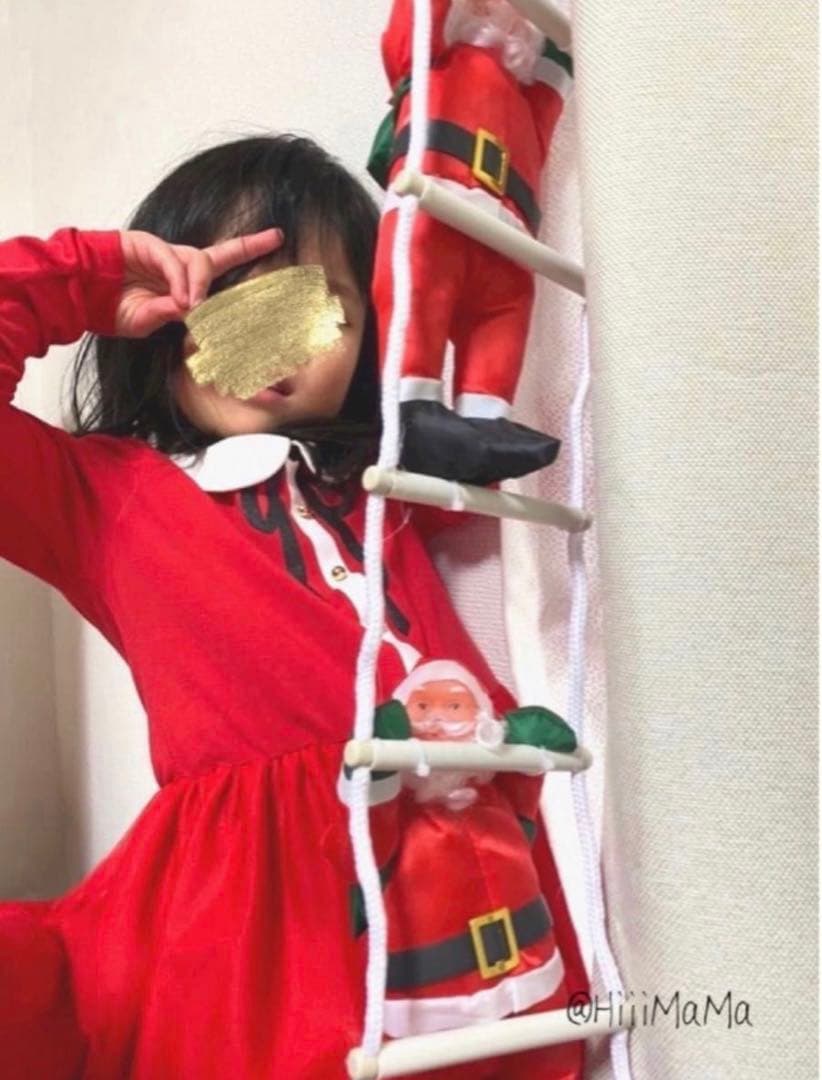 クリスマス サンタ シンプル ツリー はしごのぼり サンタクロース Xmas