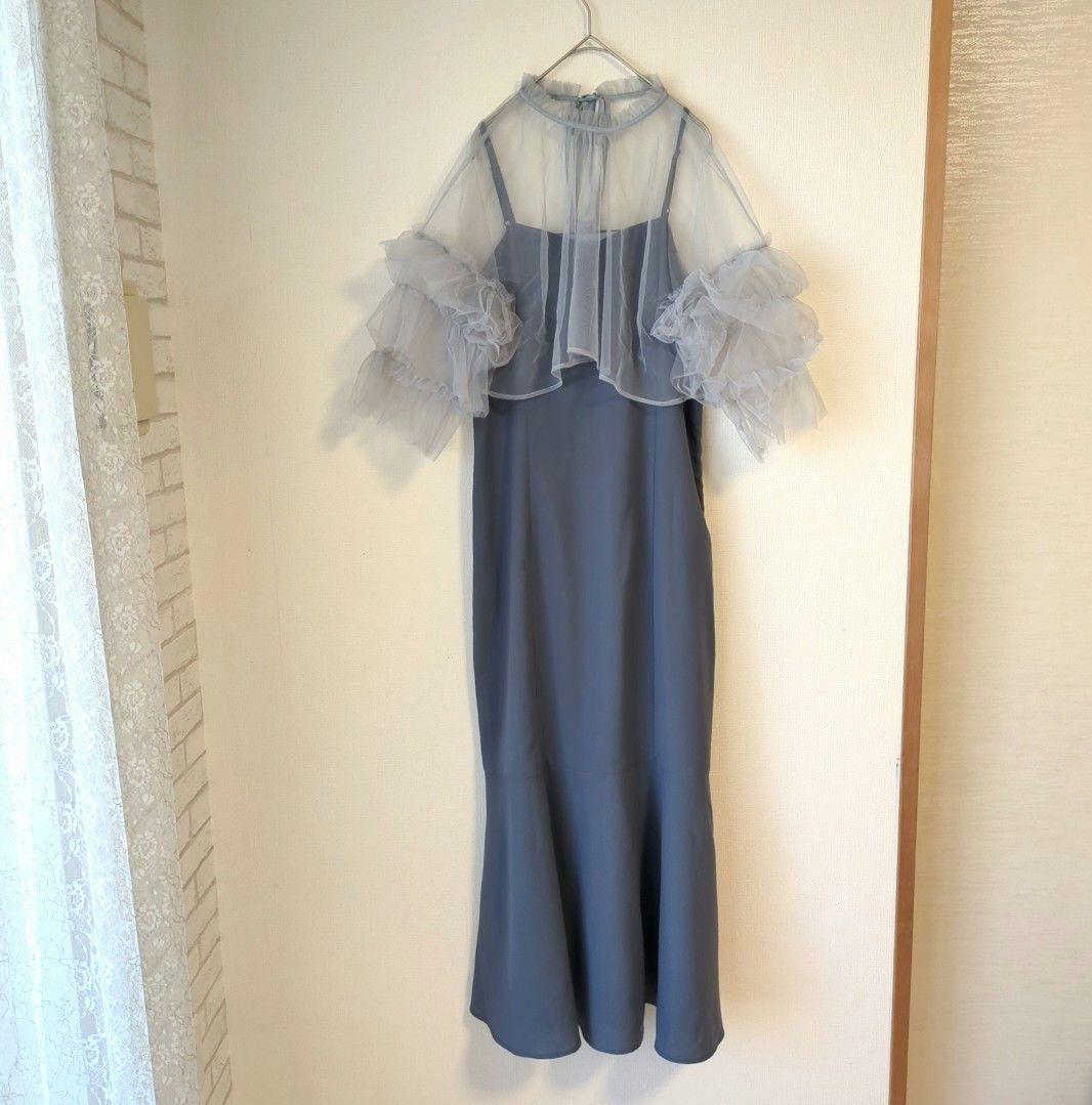 美品 カナ チュール ティアード ボレロ キャミワンピース L 大きい ゆったり