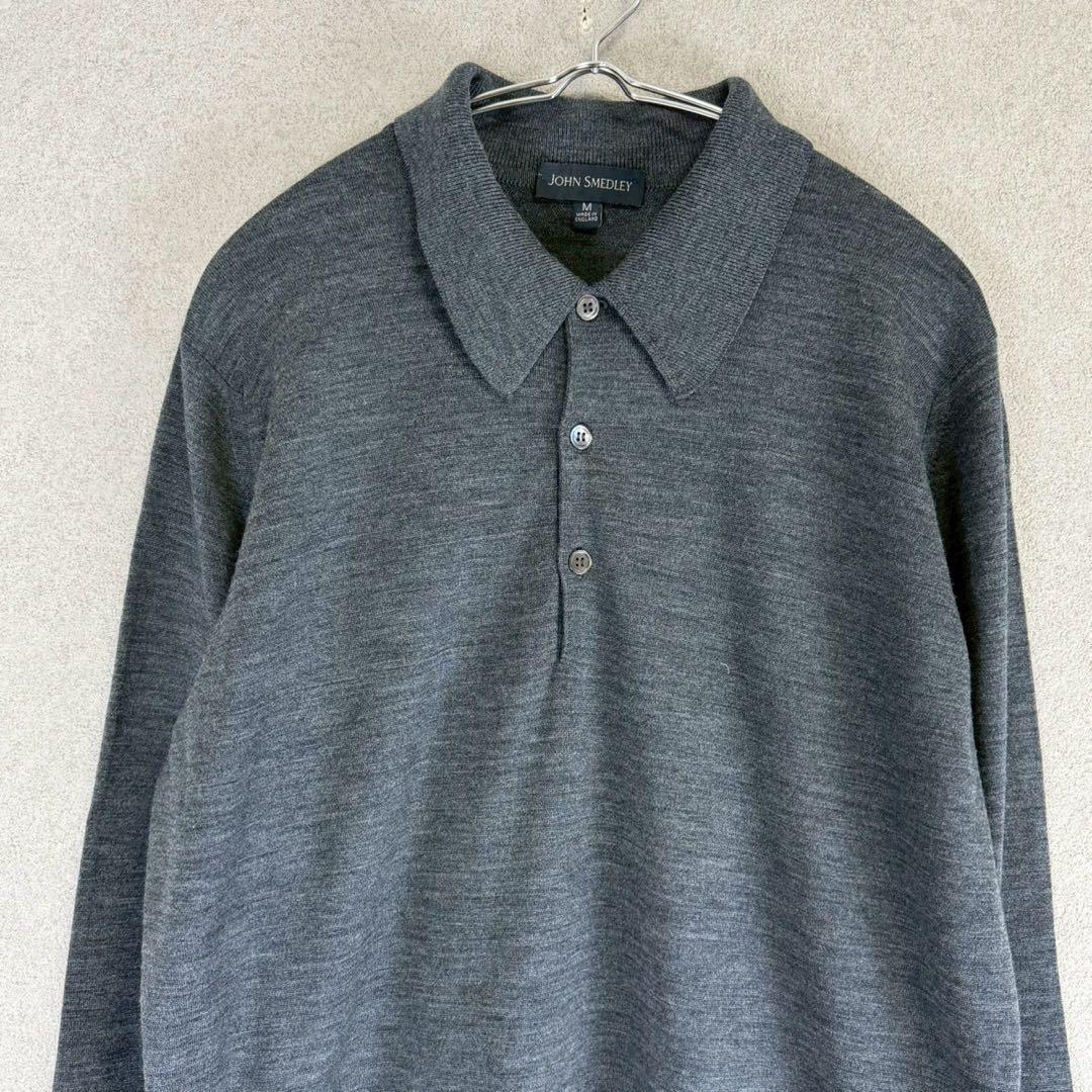 美品 JOHN SMEDLEY ニュージーランド メリノウール ニットポロシャツ