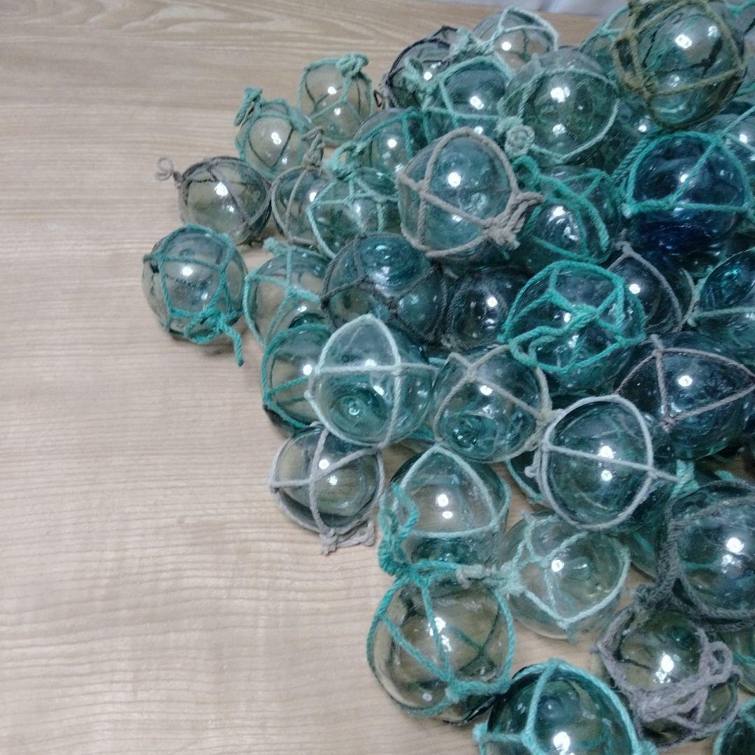 ガラス浮き球　浮き玉　９６個セット　網紐付き