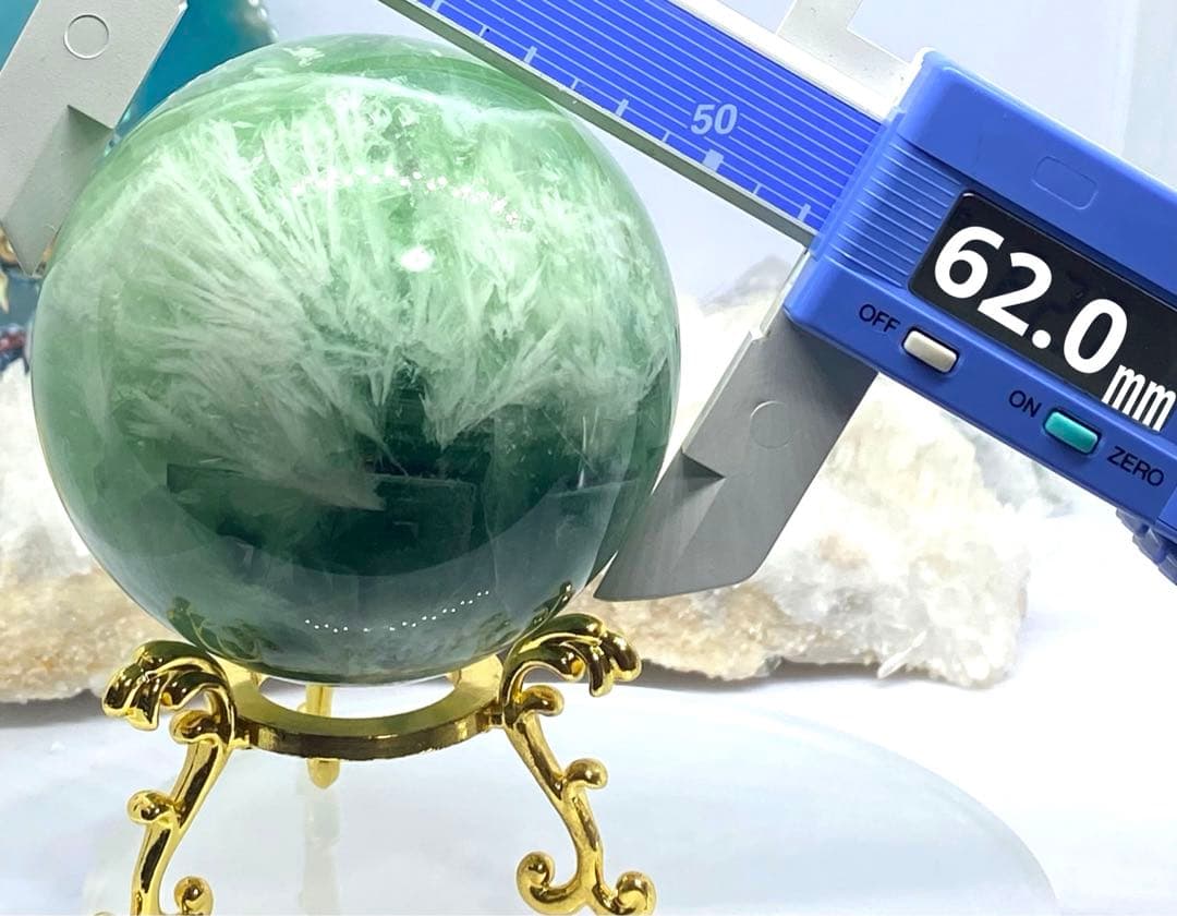 セール　虹入り　エンジェルフェザーフローライト　スフィア　置き物　風水