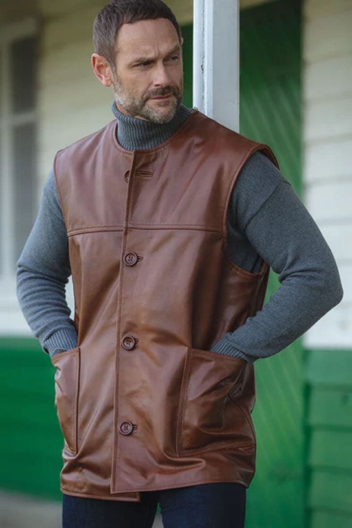 Bradley's レザー/ウール ジャーキンベストnigel cabourn風