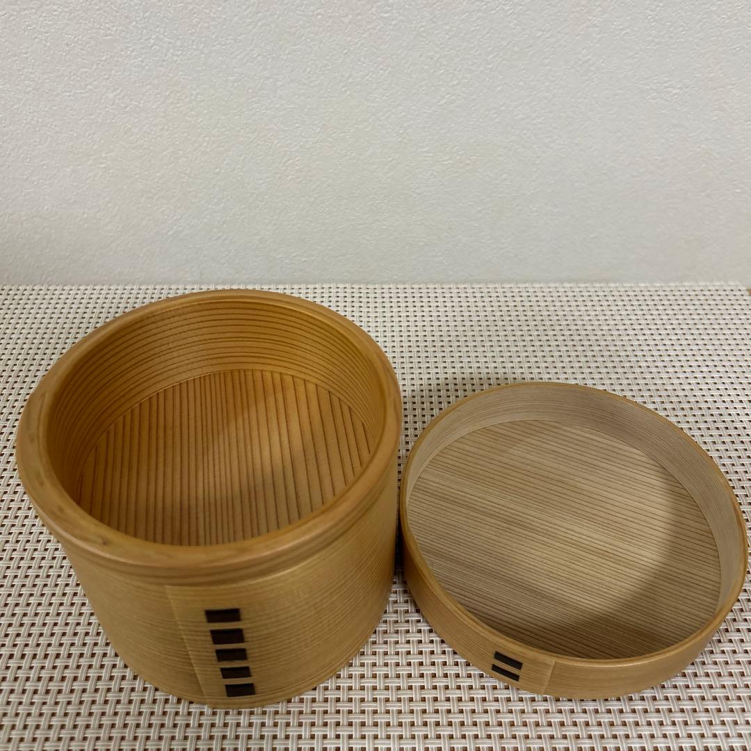 老舗栗久　丸二段弁当　大館曲げわっぱ　弁当箱