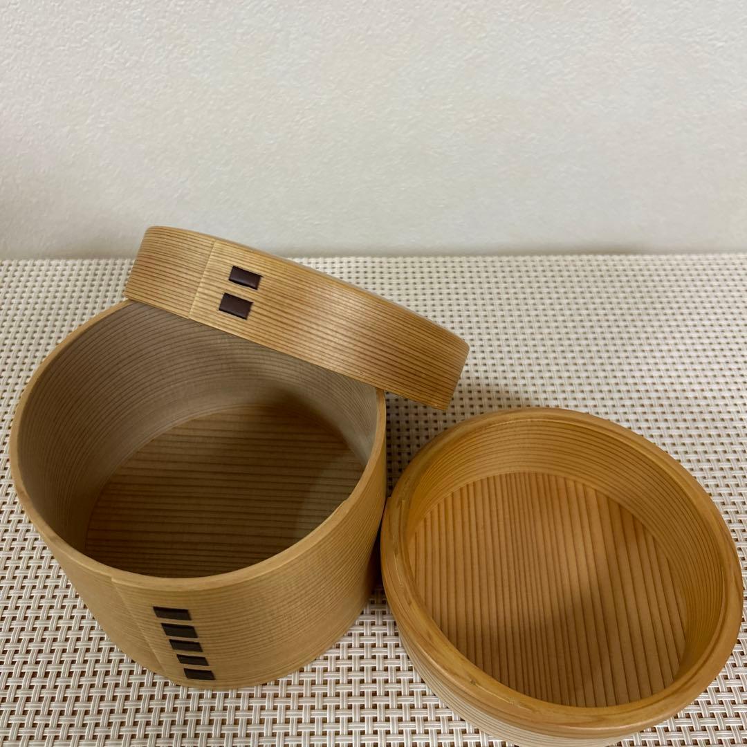 老舗栗久　丸二段弁当　大館曲げわっぱ　弁当箱