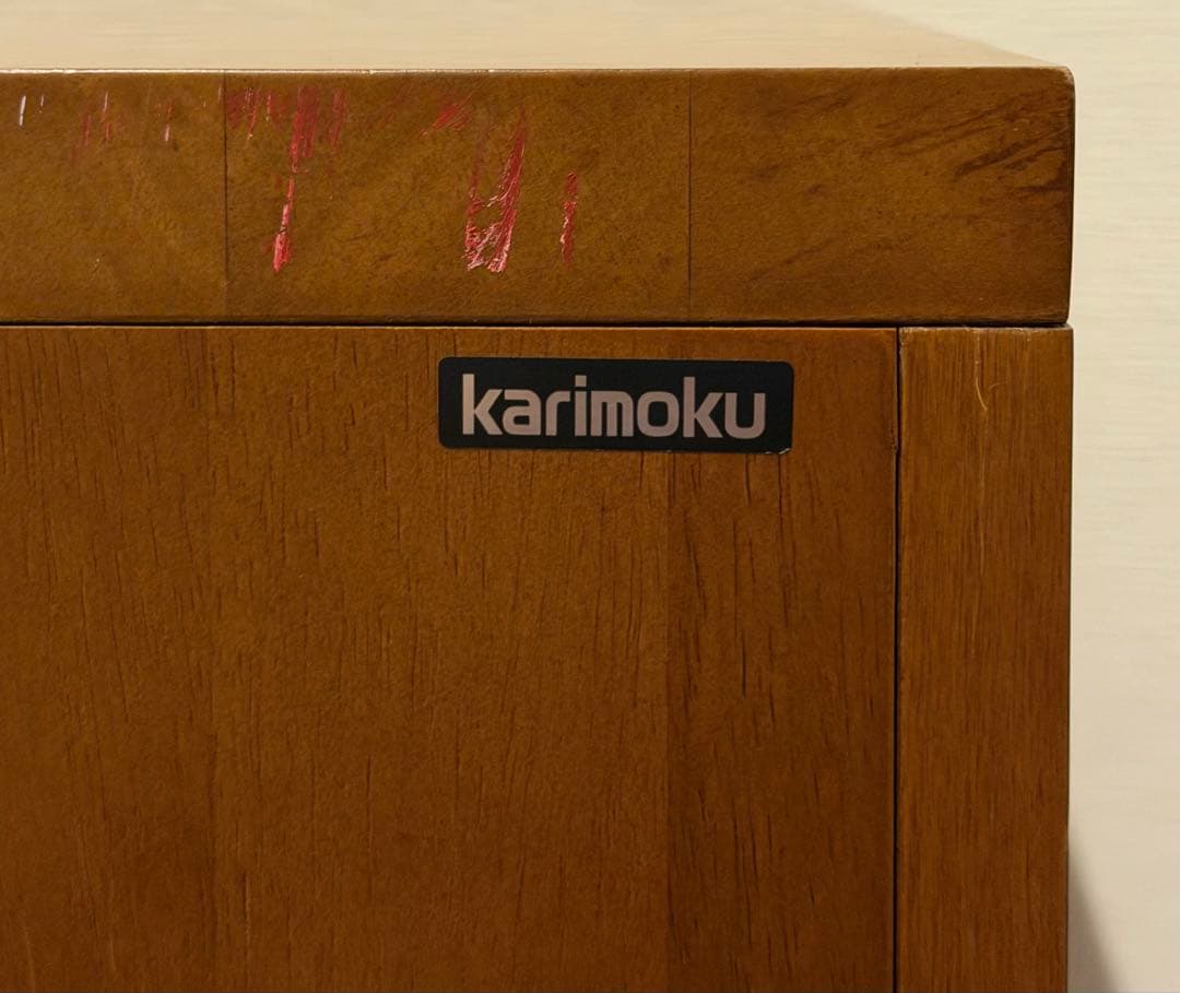 カリモク　両開き　ディスプレイラック　キャビネット　ガラスケース　棚高さ調整可