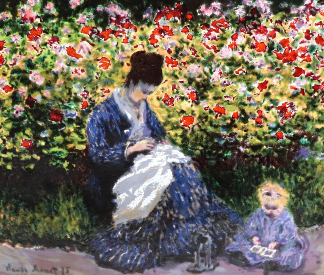 モネ夫人と子ども ヴィンテージ ステンドグラス クロード・モネ ボストン美術館