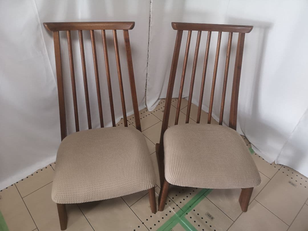 【美品 オーク無垢材 飛騨高山 飛騨清見工房 リビングチェア 2脚セット】
