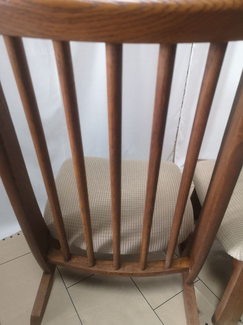 【美品 オーク無垢材 飛騨高山 飛騨清見工房 リビングチェア 2脚セット】