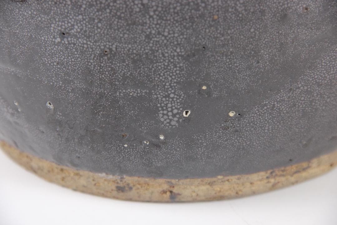 中国美術 　宋代 建窯 油滴釉 瓶 天目 古陶磁 時代物 台付 ED5-11