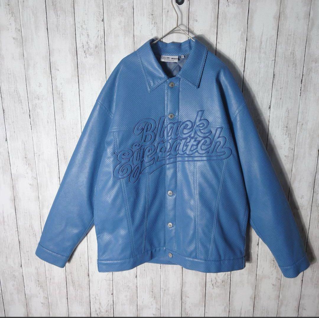R*Y様 【美品】ブラックアイパッチ　フェイク レザー ジャケット　中綿　スタジ