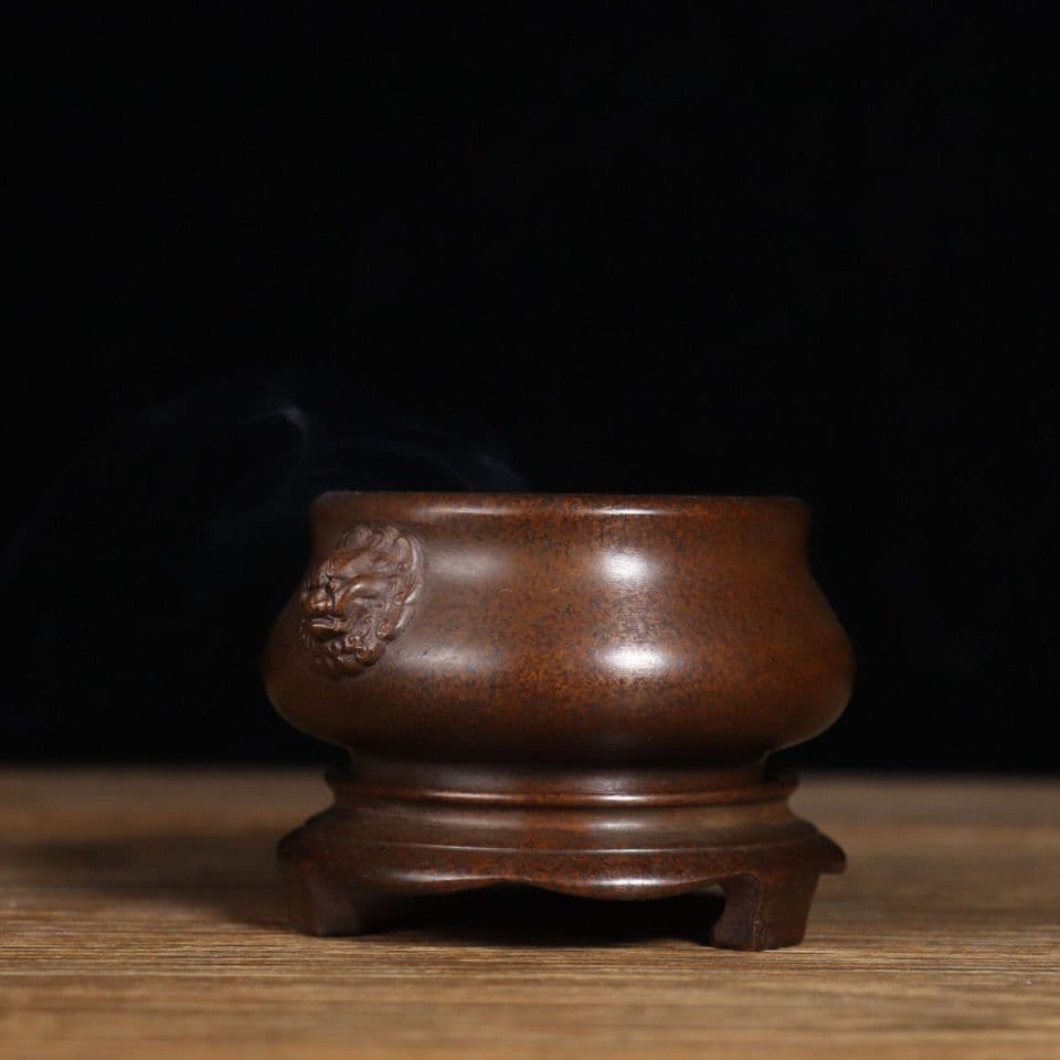 香炉 銅製 獅耳圧経銅炉 仏堂香炉 香道具 工芸品 置物