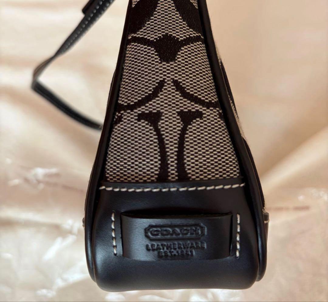 【極美品】COACH コーチ アクセサリーポーチ キャンバス 黒 6094