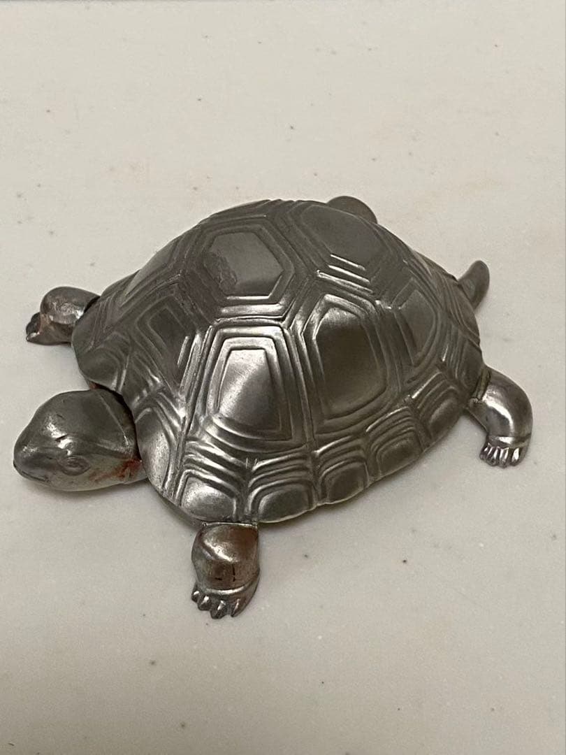 錫製 亀香合　印泥盒 置物　小物入れ