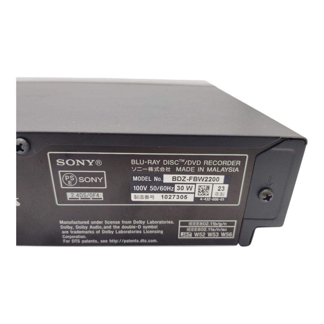 4Kブルーレイレコーダー　BDZ-FBW2200 SONY リモコン付き