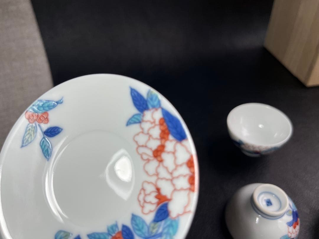 伊万里　鍋島焼　畑萬陶苑　酒器揃　徳利　ぐい呑　盃