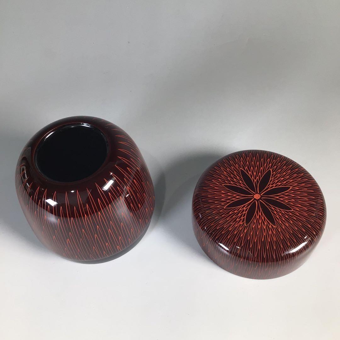 Ｍ９５７　棗　『関翠雲作』『蒟醤塗』『中棗』　共箱　茶道具