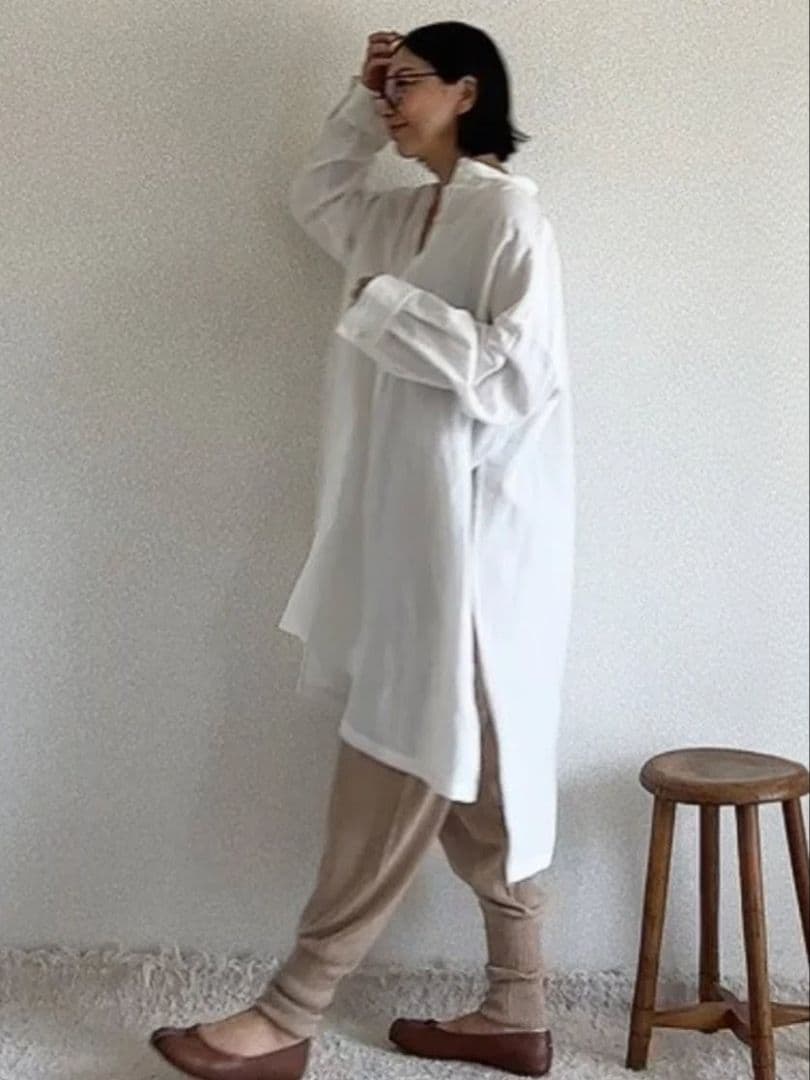 La chic baton ロングシャツ オフホワイト ラシックバトン