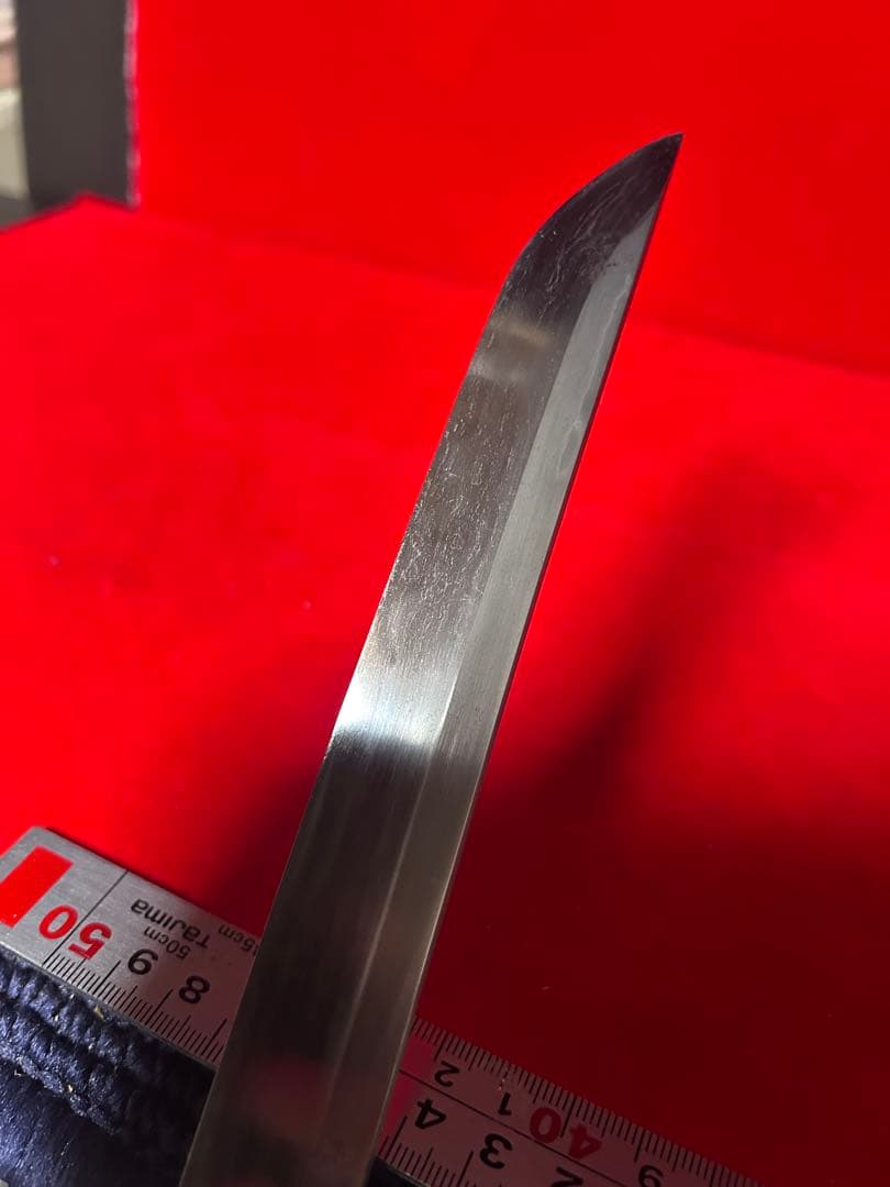 01441 包丁　マグロ包丁　玉鋼製　刃文綺麗　墨流し　雲流し　未使用品
