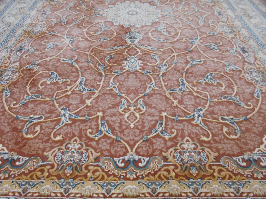 立体柄、144万ノット！本場イラン産 絨毯！ 150×225cm-200501