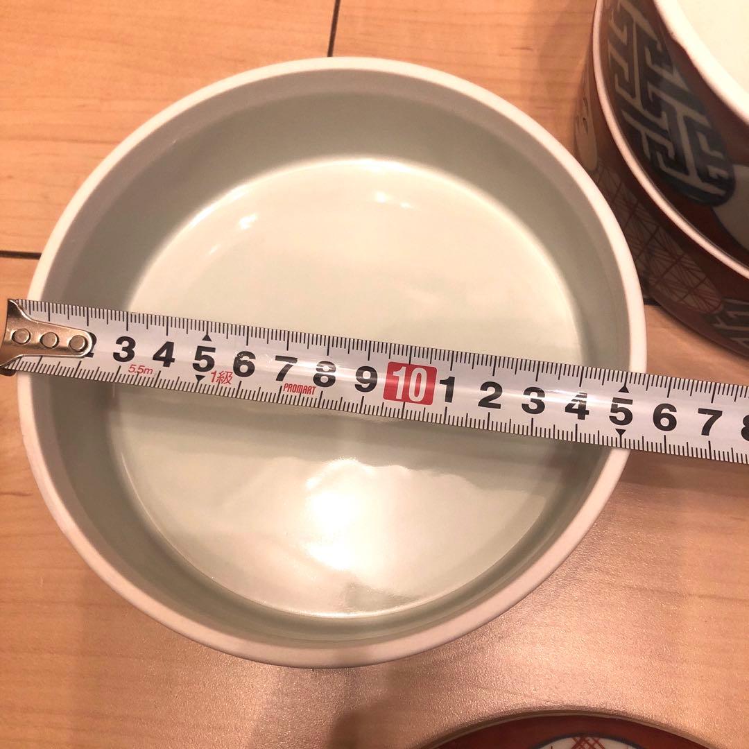 有田焼　陶祥窯　1段　重箱　お重　お節　丸紋　赤絵