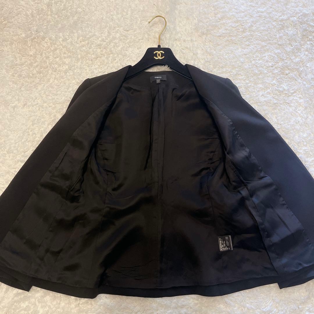 極美品 Theory ノーカラージャケット LINDRAYIA B スーツ 黒