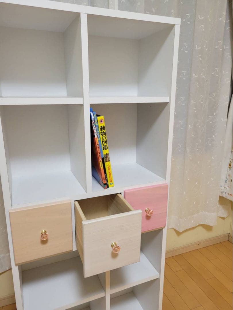 L*i様 ホワイトオープンシェルフ 引き出し付き