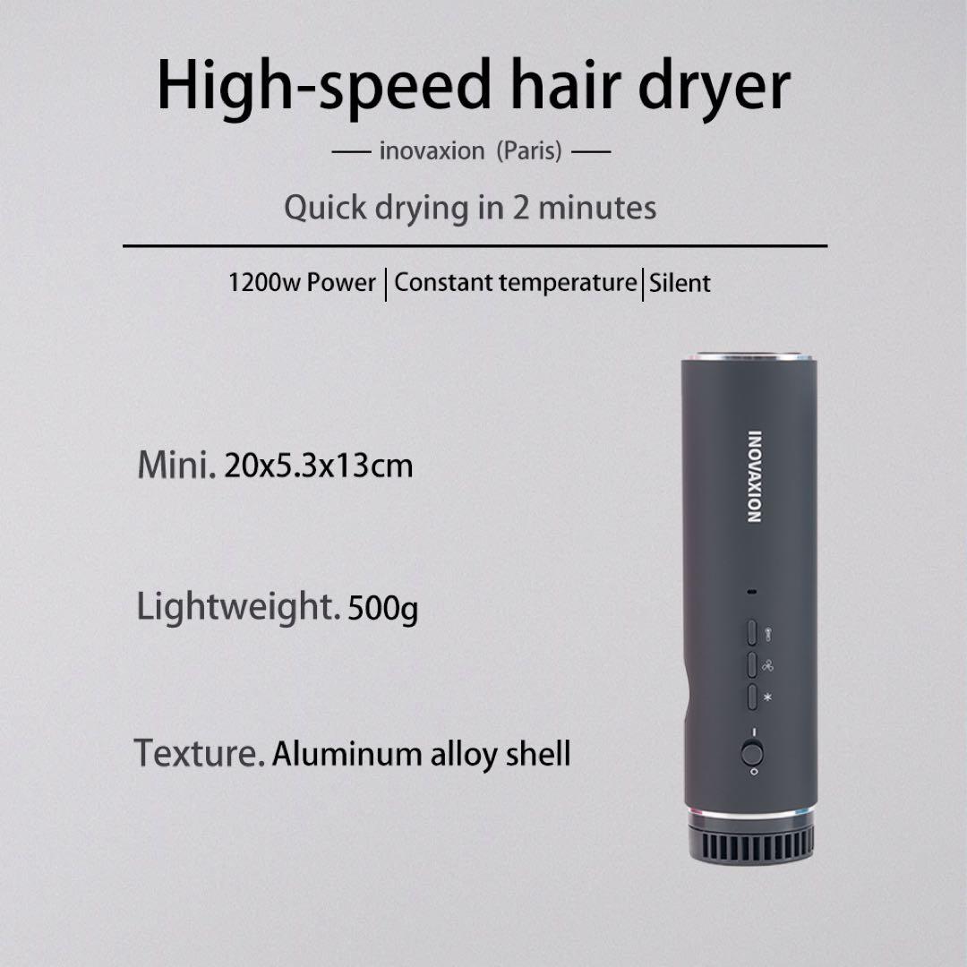 新品未使用 ミニポータブル1200W折りたたみ式高速ヘアドライヤー ハンズフリー