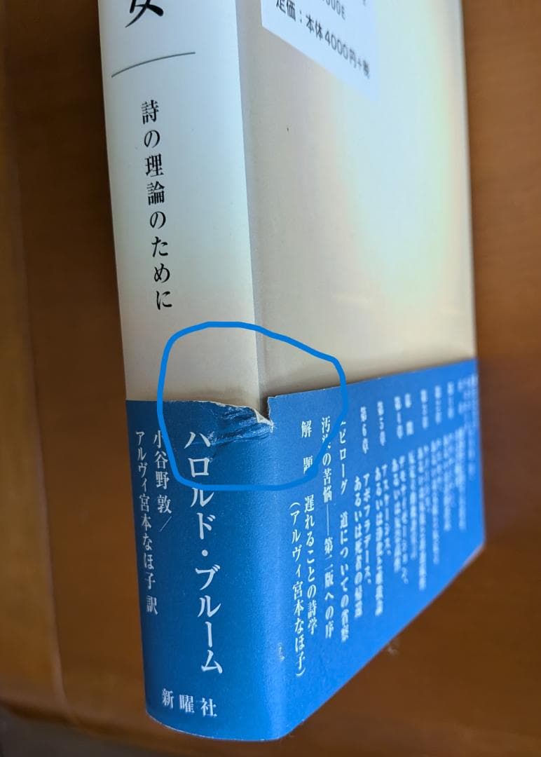 ハロルド・ブルーム『影響の不安　詩の理論のために』（新曜社）