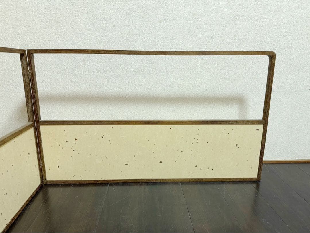 茶道具 桑縁 風炉先屏風 花押有 作者不明 両面使い 上透かし