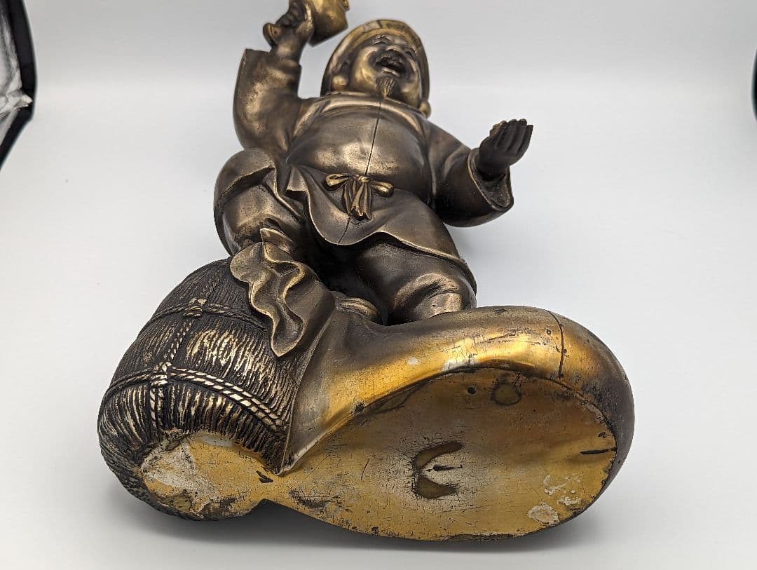 12号 千両大黒　38cm　越井栄山　作　銅製　高岡銅器　骨董品　美術品　大黒天