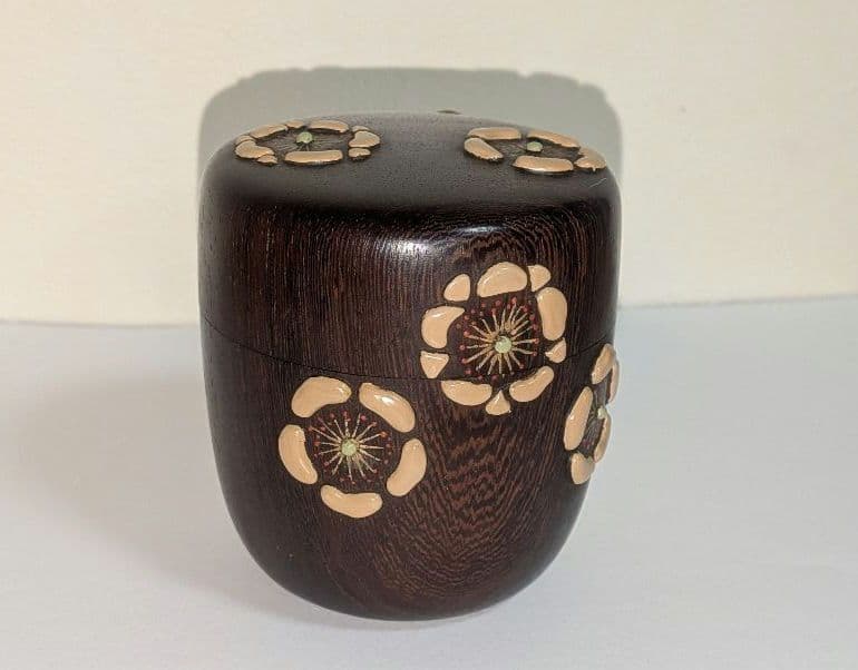 『茂利漆』茶器　光宣作　棗　茶道具　茶入　漆芸　浮彫　花梅表千家裏千家千利休