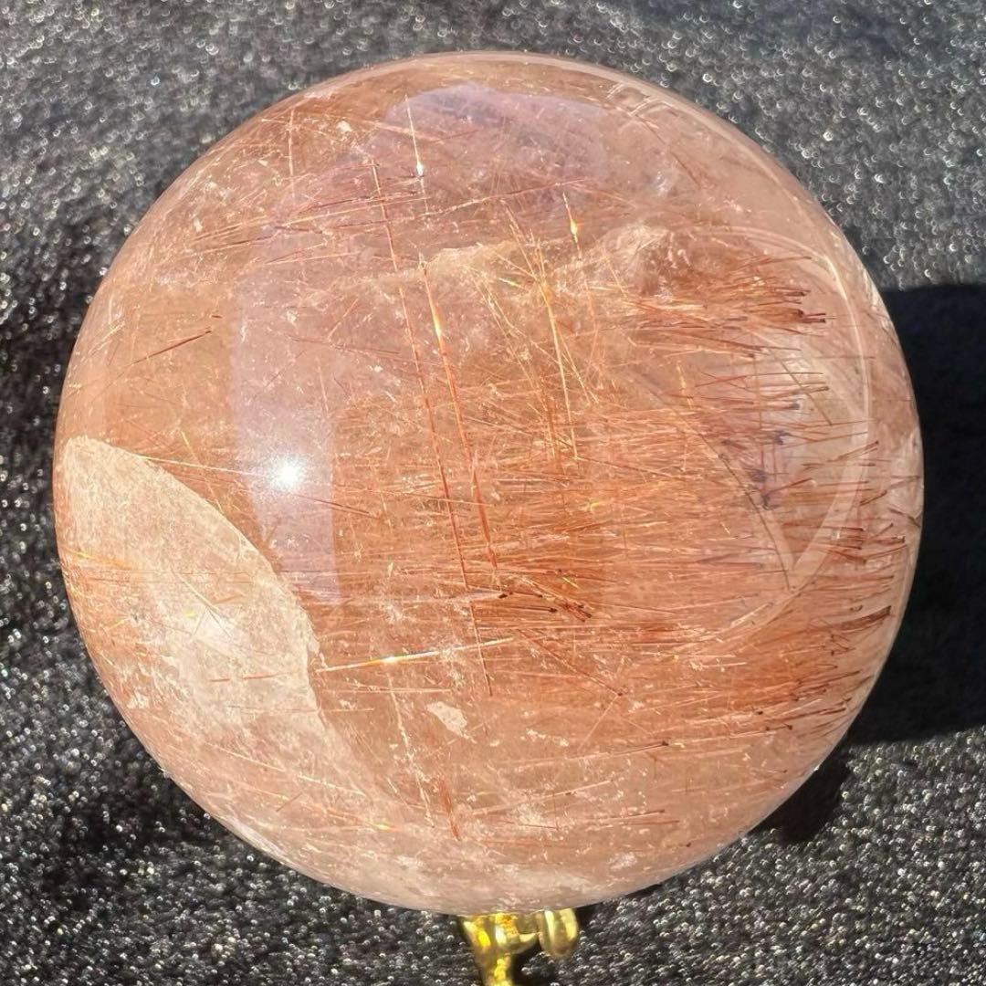 ☆超密集キラキラ☆虹入り ルチルクォーツ ルチルインクォーツ 丸玉 天然石 原石