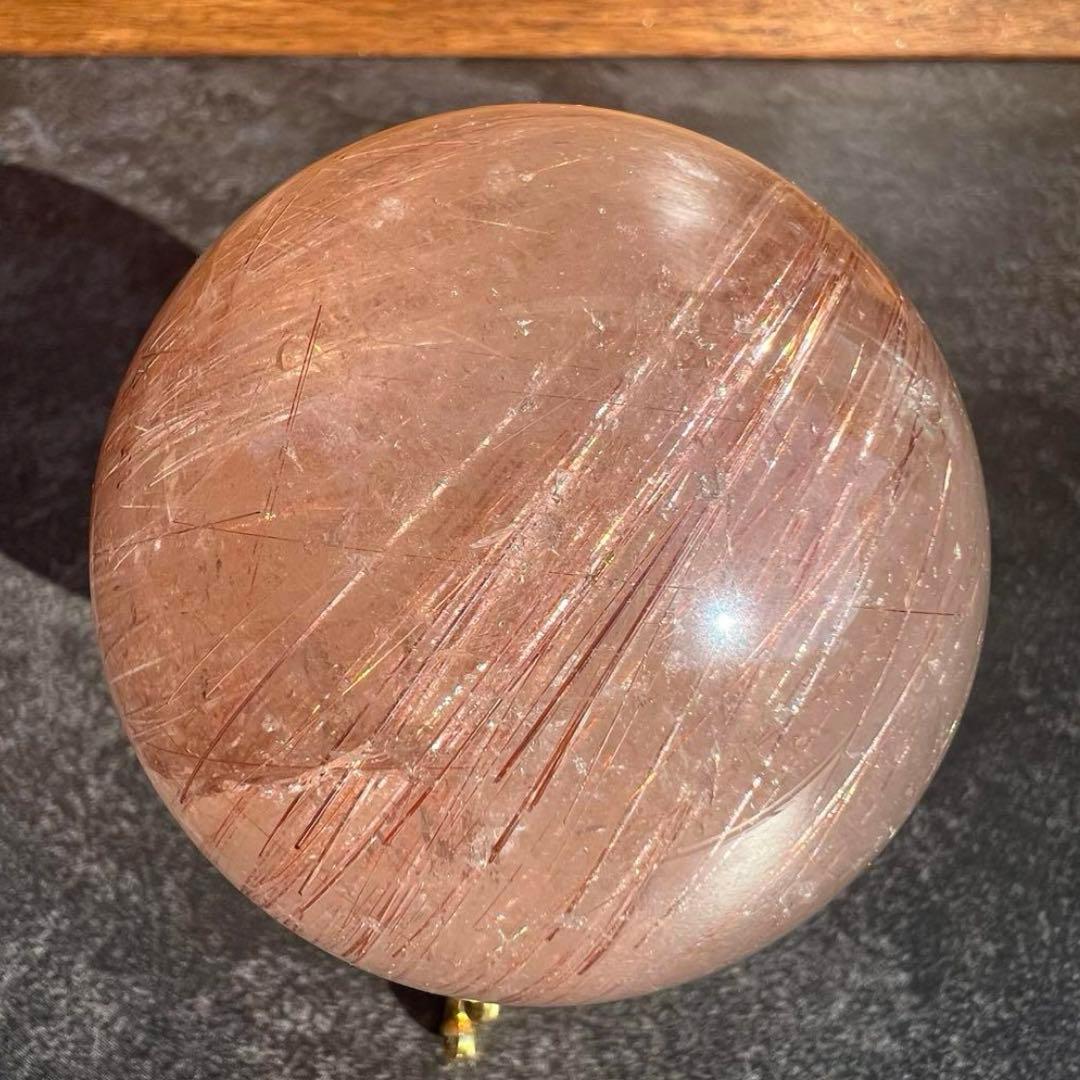 ☆超密集キラキラ☆虹入り ルチルクォーツ ルチルインクォーツ 丸玉 天然石 原石