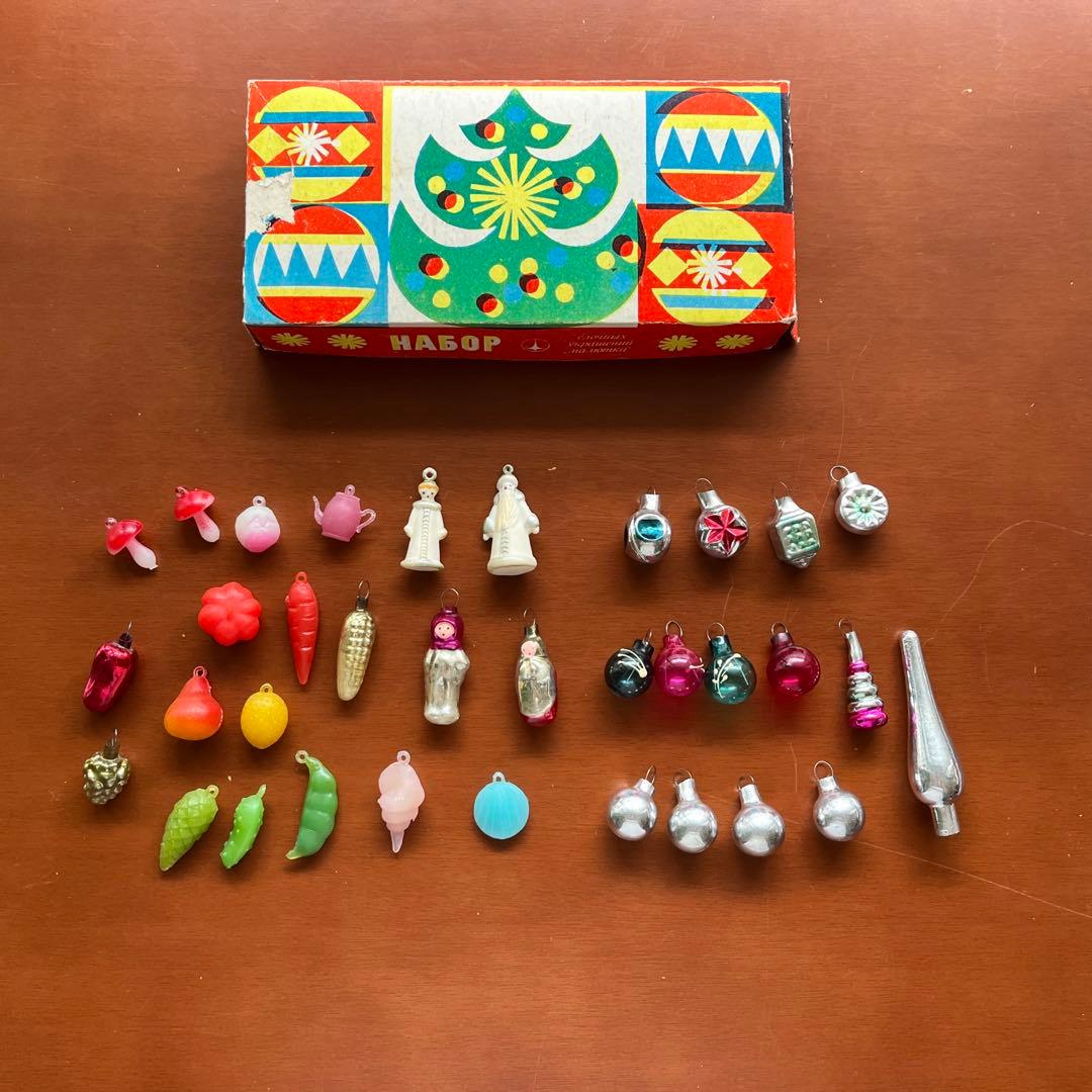 クリスマスオーナメント　ビンテージ　ロシア　ミニ　BOX