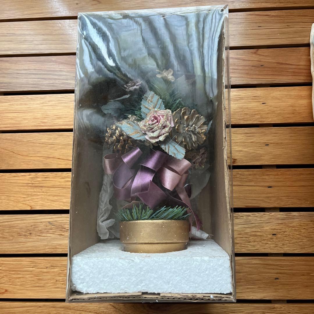 クリスマスツリー風人工植物アレンジメント ハンドクラフト