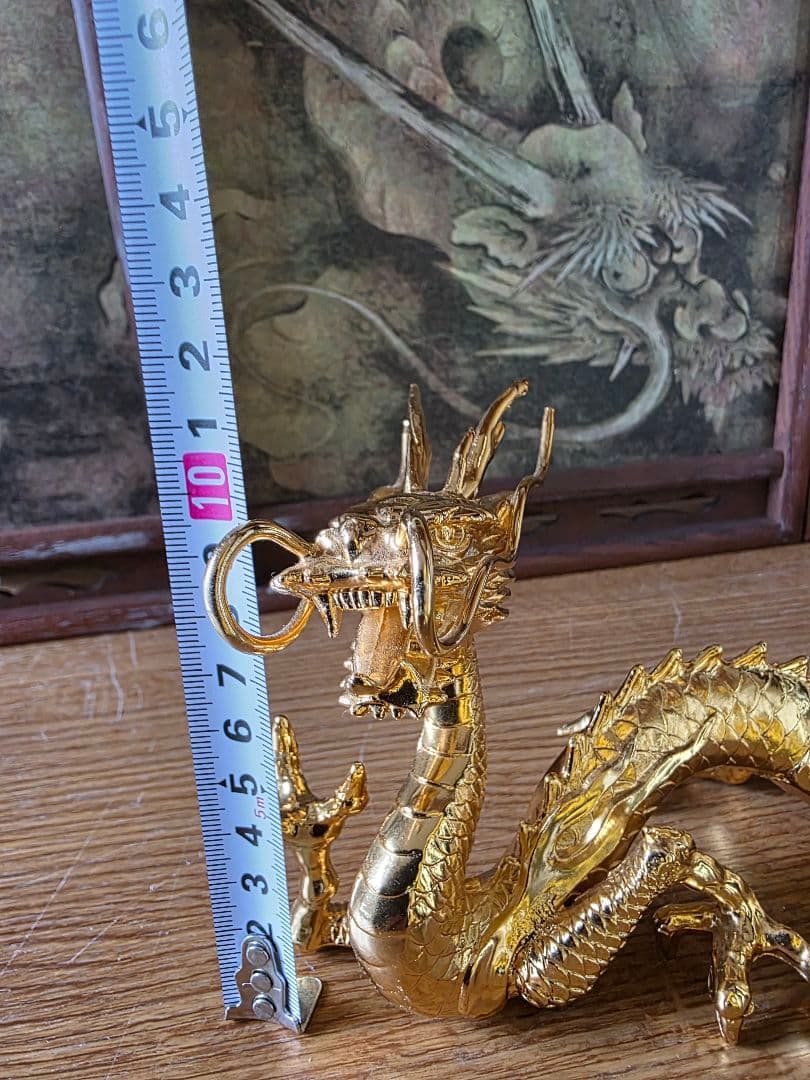 ルチル&金龍　置物　開運　金運　風水　龍神様 　ルチルクォーツ　縁起物