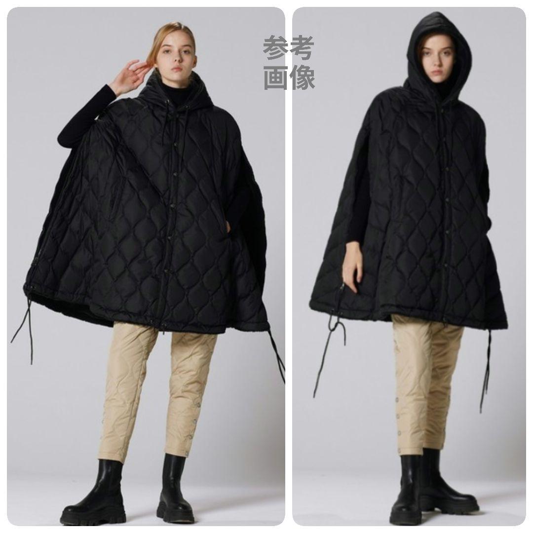 名作【美品】タイオン ミリタリーダウンケープ ポンチョ 希少黒×黒 ユニセックス