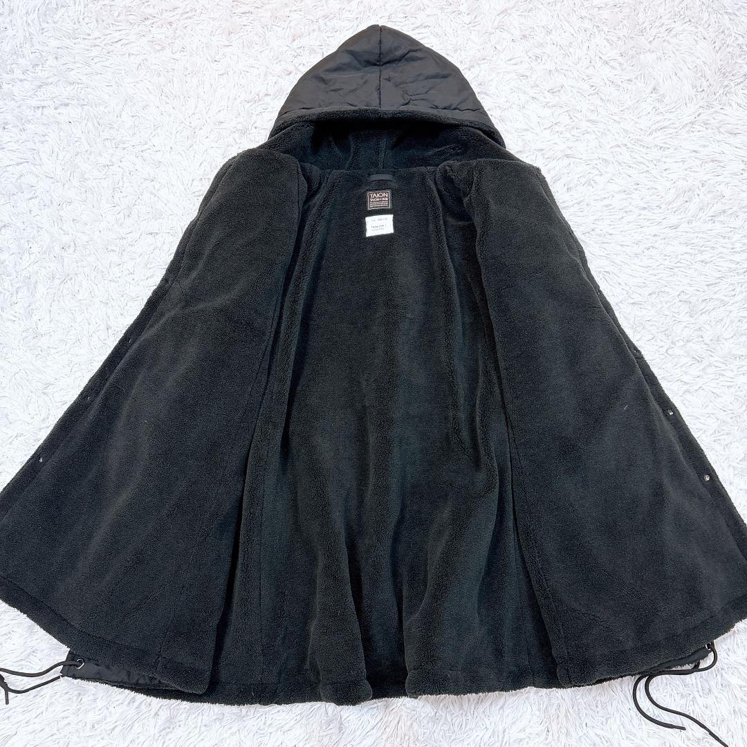 名作【美品】タイオン ミリタリーダウンケープ ポンチョ 希少黒×黒 ユニセックス
