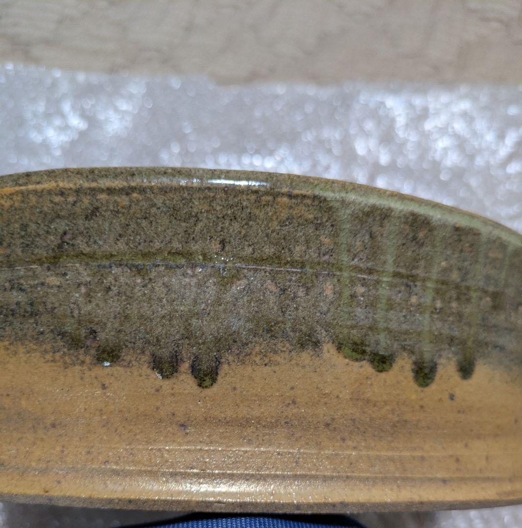 水盆　花器　無名堂　未使用　グリーン系色