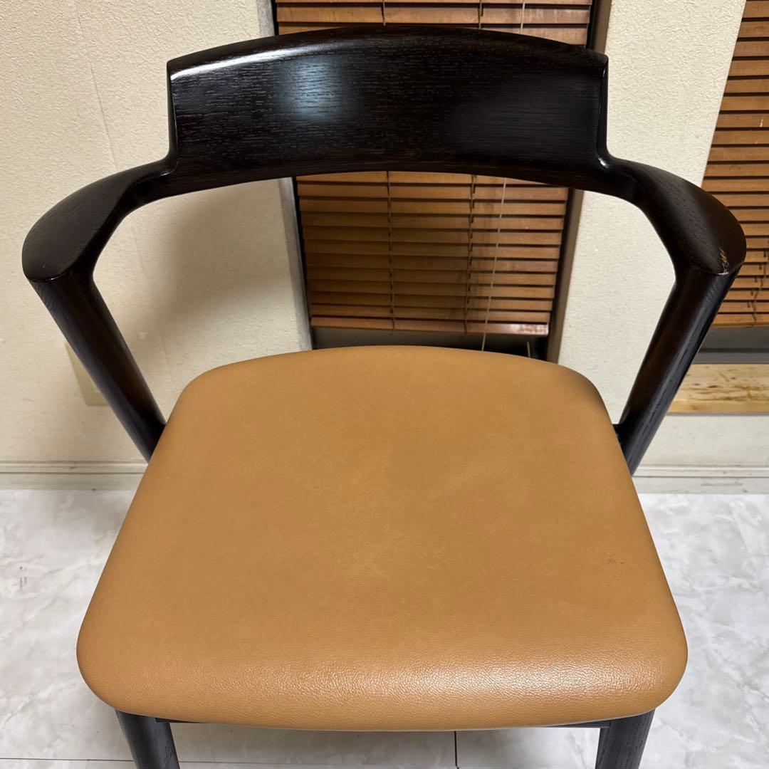 飛騨産業 SEOTO（セオト）飛騨家具 セミアームチェア　張り座 BK