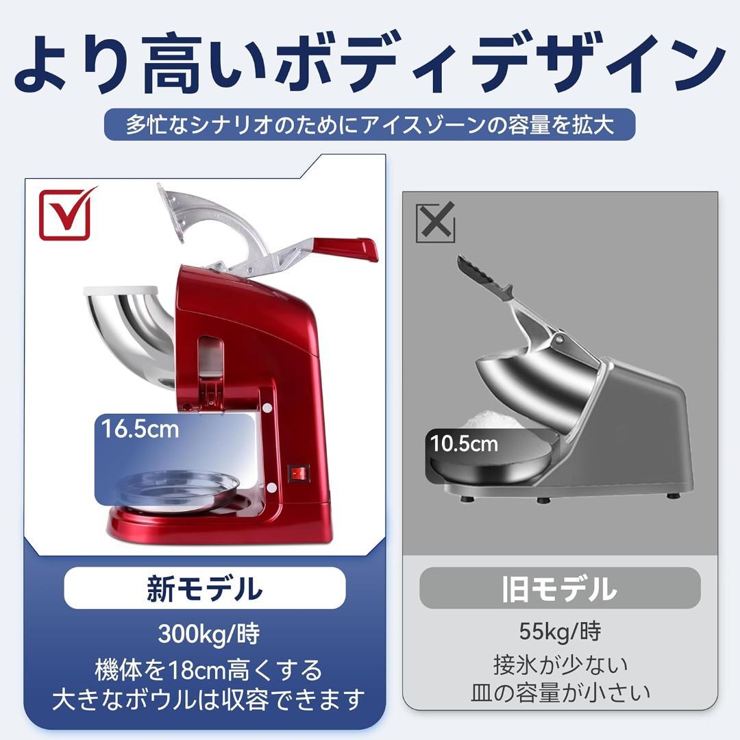 Vtsmax かき氷機 業務用 電動 アイススライサー かき氷機 2枚刃