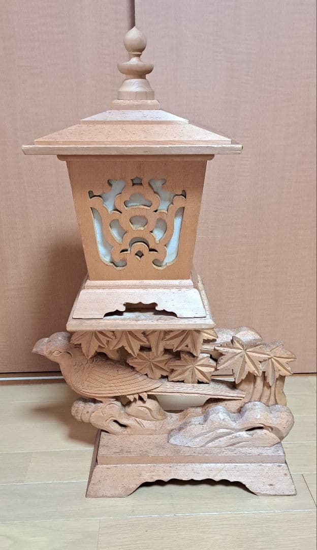 木工品 灯籠 1対 お供仏具用品　高さ約60cm