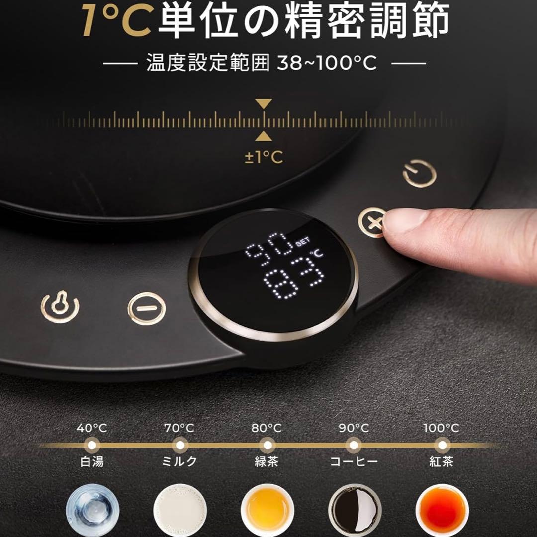 最新 Epeios（エペイオス）電気ケトル 0.9L｜1℃単位温度調整 ケトル